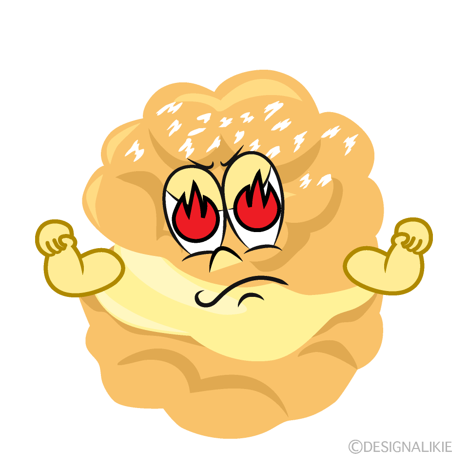 Enthusiasm Cream Puff Cartoon Character Image