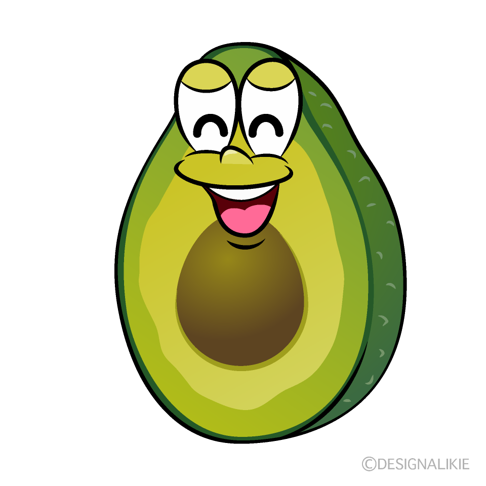 Smiling Avocado Cartoon Character Image