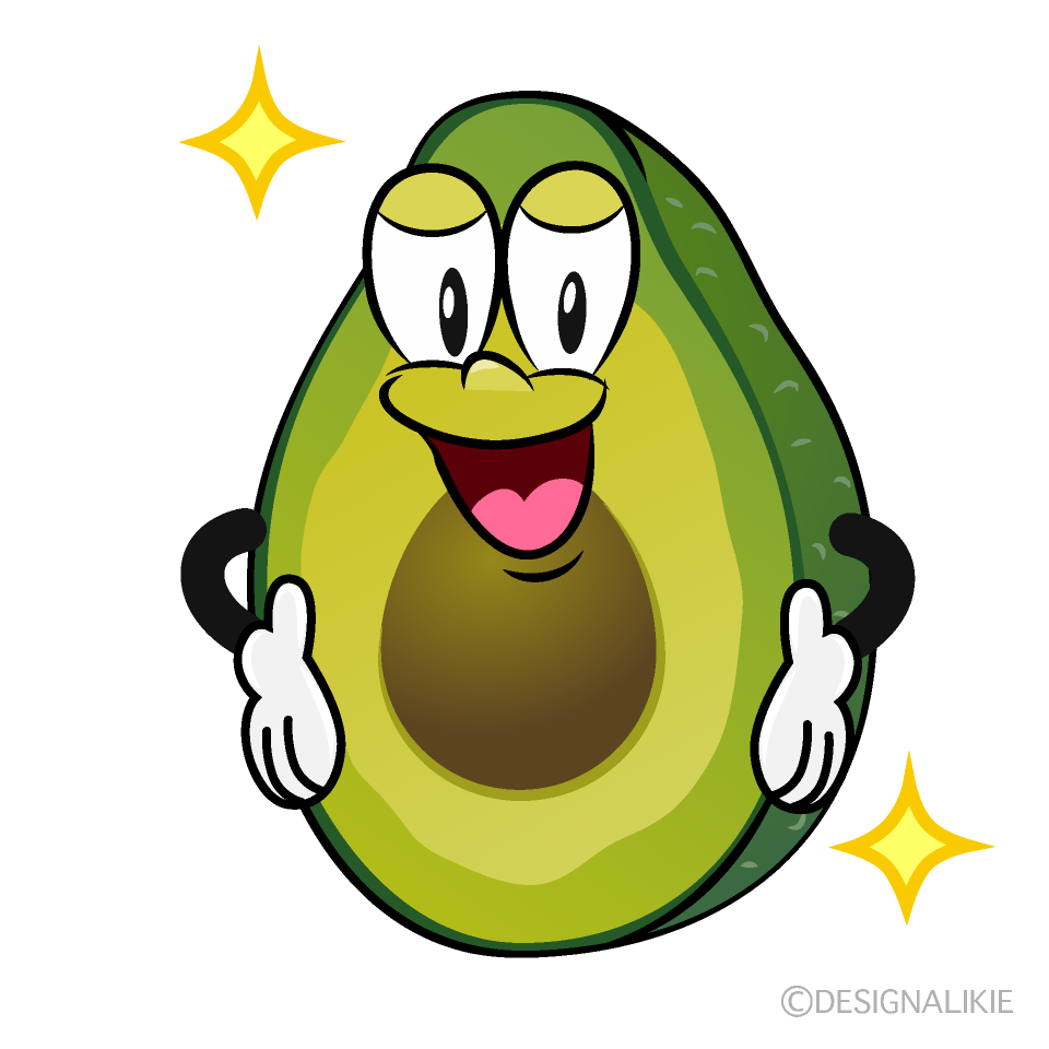 Glitter Avocado Cartoon Character Image