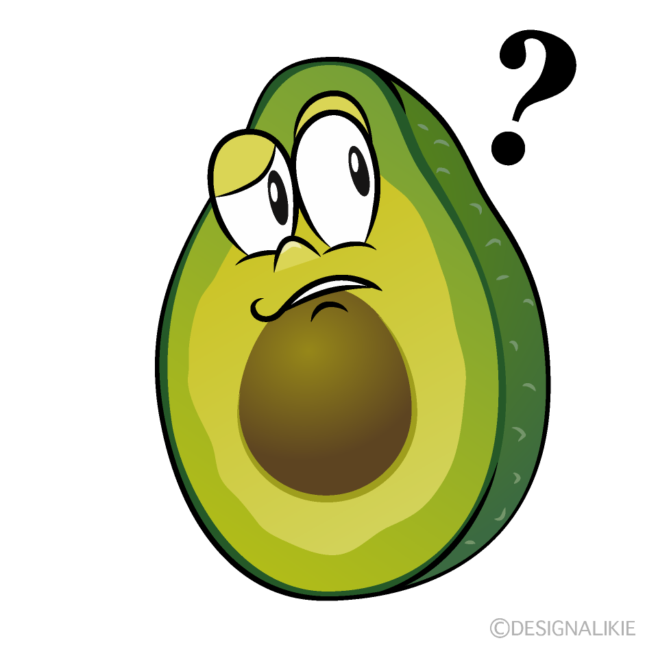 Thinking Avocado Cartoon Character Image