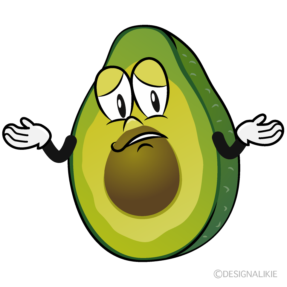 Troubled Avocado Cartoon Character Image