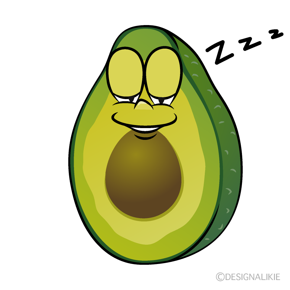 Sleeping Avocado Cartoon Character Image