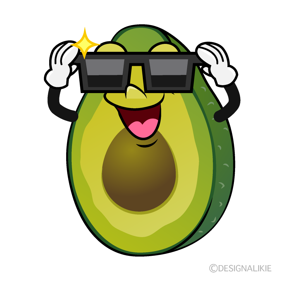 Cool Avocado Cartoon Character Image