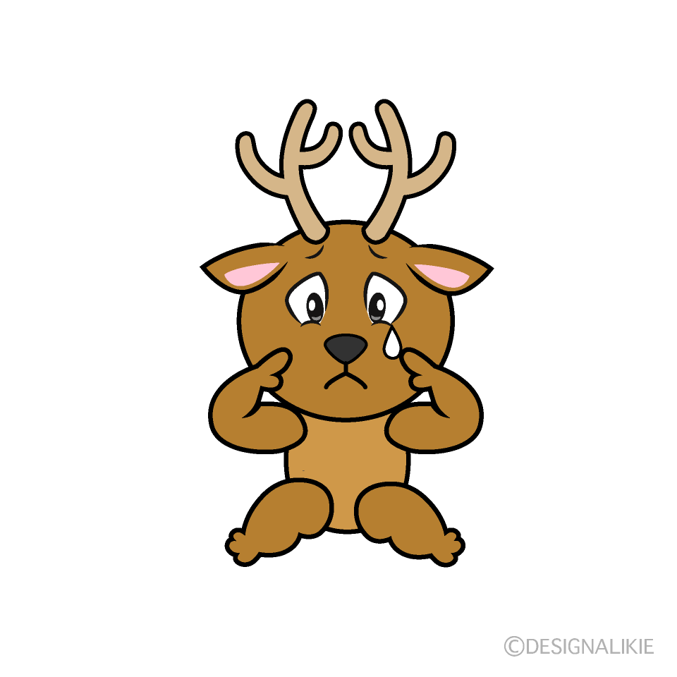 Sad Deer Cartoon Character Image