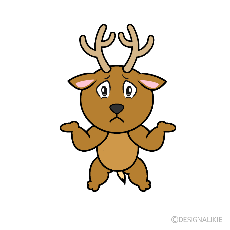 Troubled Deer Cartoon Character Image