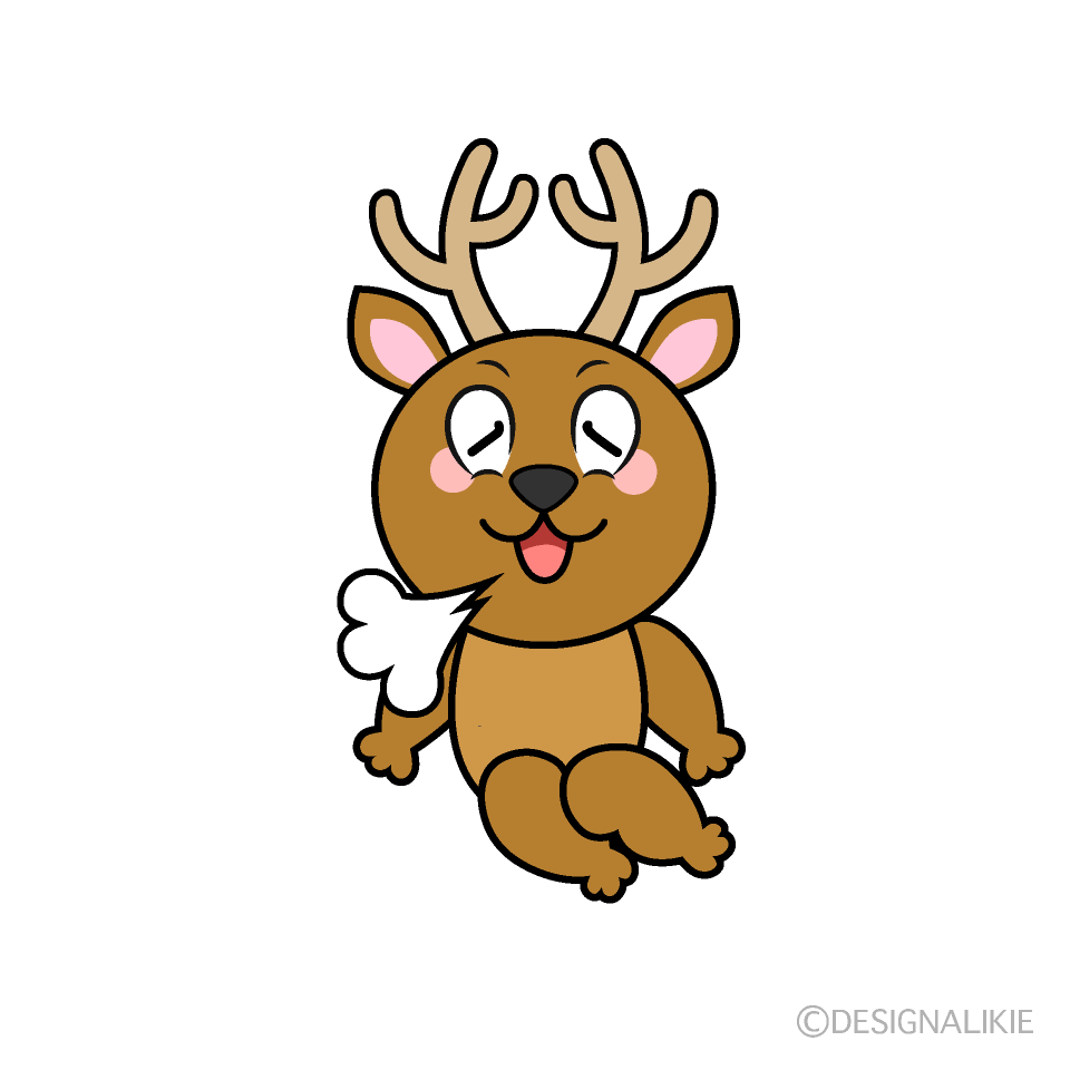 Relaxing Deer Cartoon Character Image