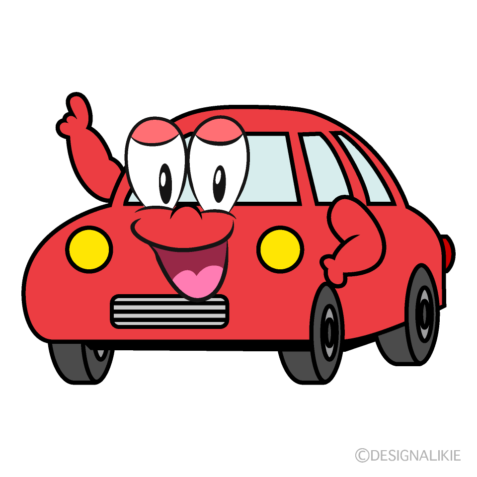 Posing Red Car Cartoon Character Image