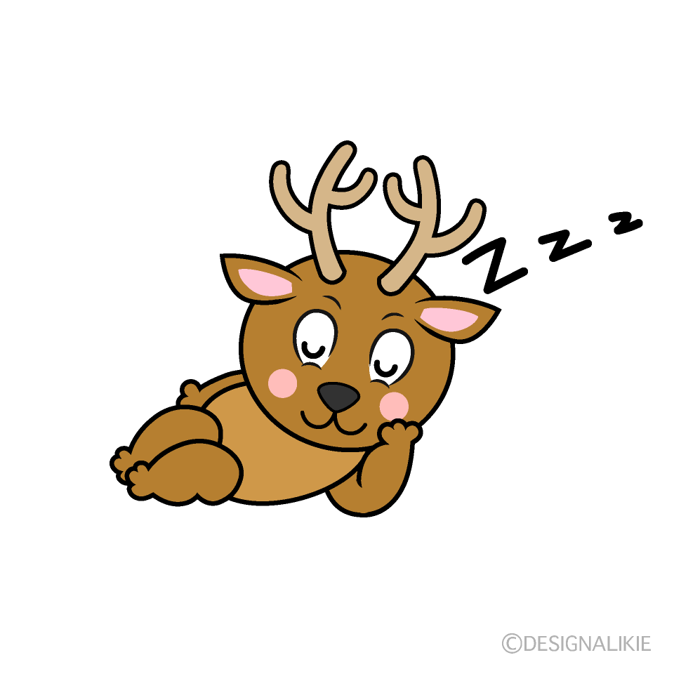 Sleeping Deer Cartoon Character Image