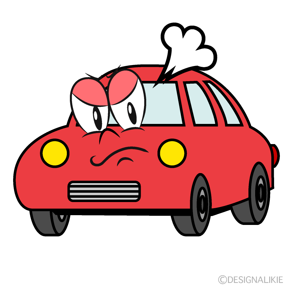 Angry Red Car Cartoon Character Image