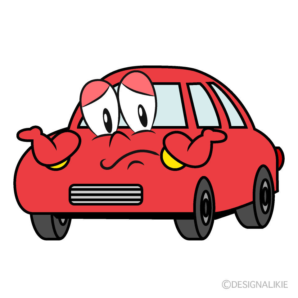 Troubled Red Car Cartoon Character Image