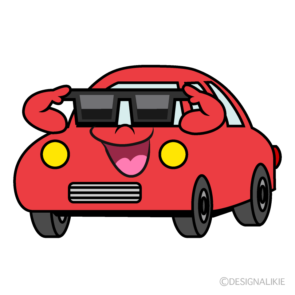 Cool Red Car Cartoon Character Image