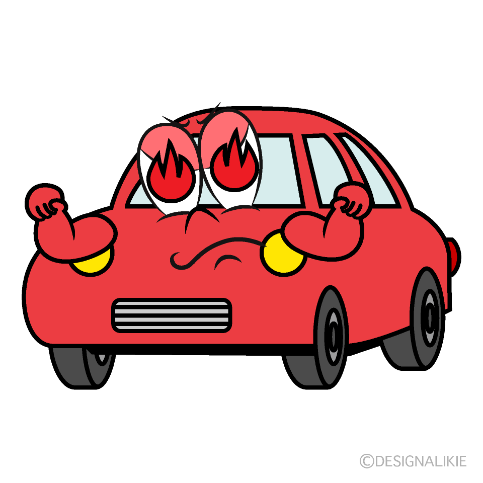 Enthusiasm Red Car Cartoon Character Image