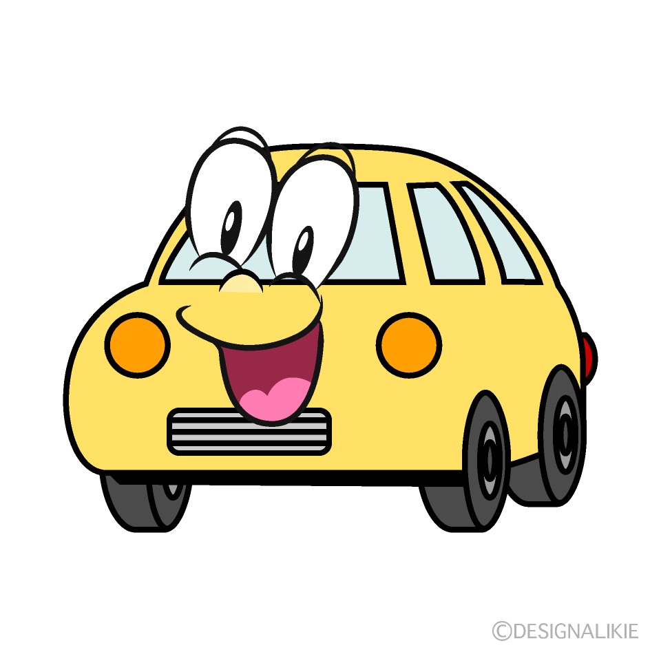 Surprising Small Car Cartoon Character Image