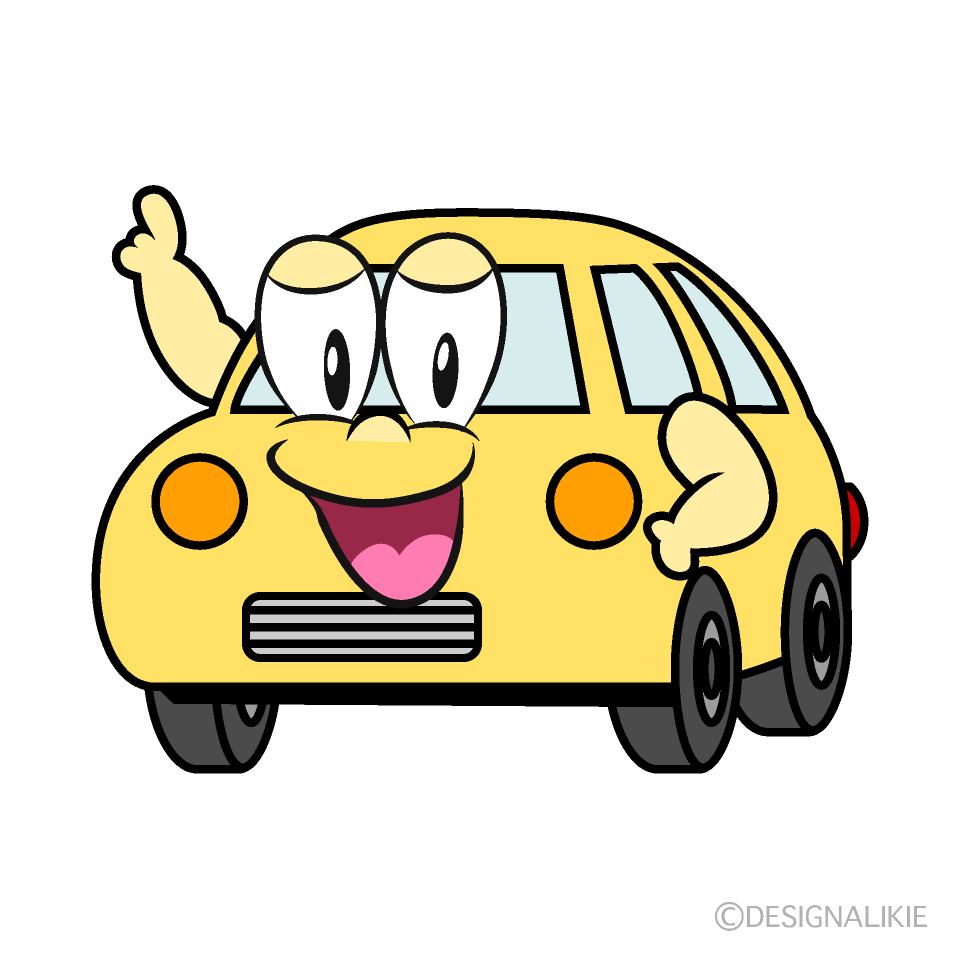 Posing Small Car Cartoon Character Image