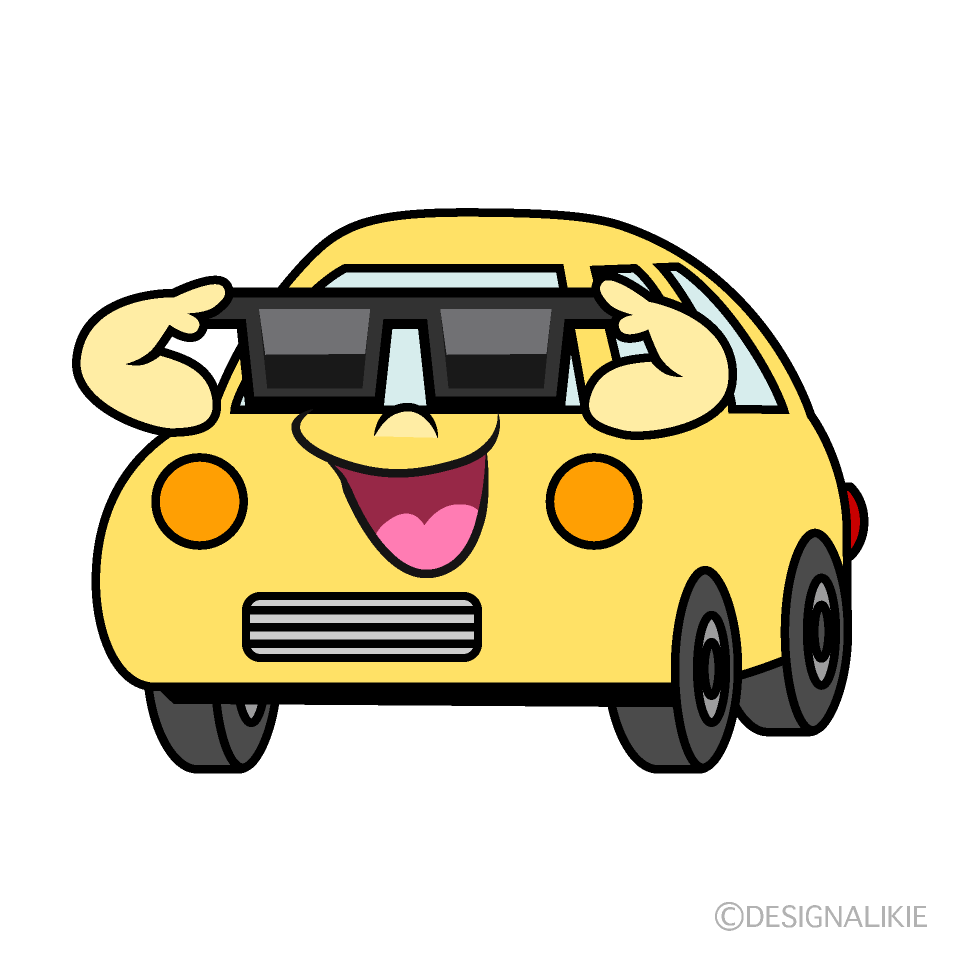 Cool Small Car Cartoon Character Image