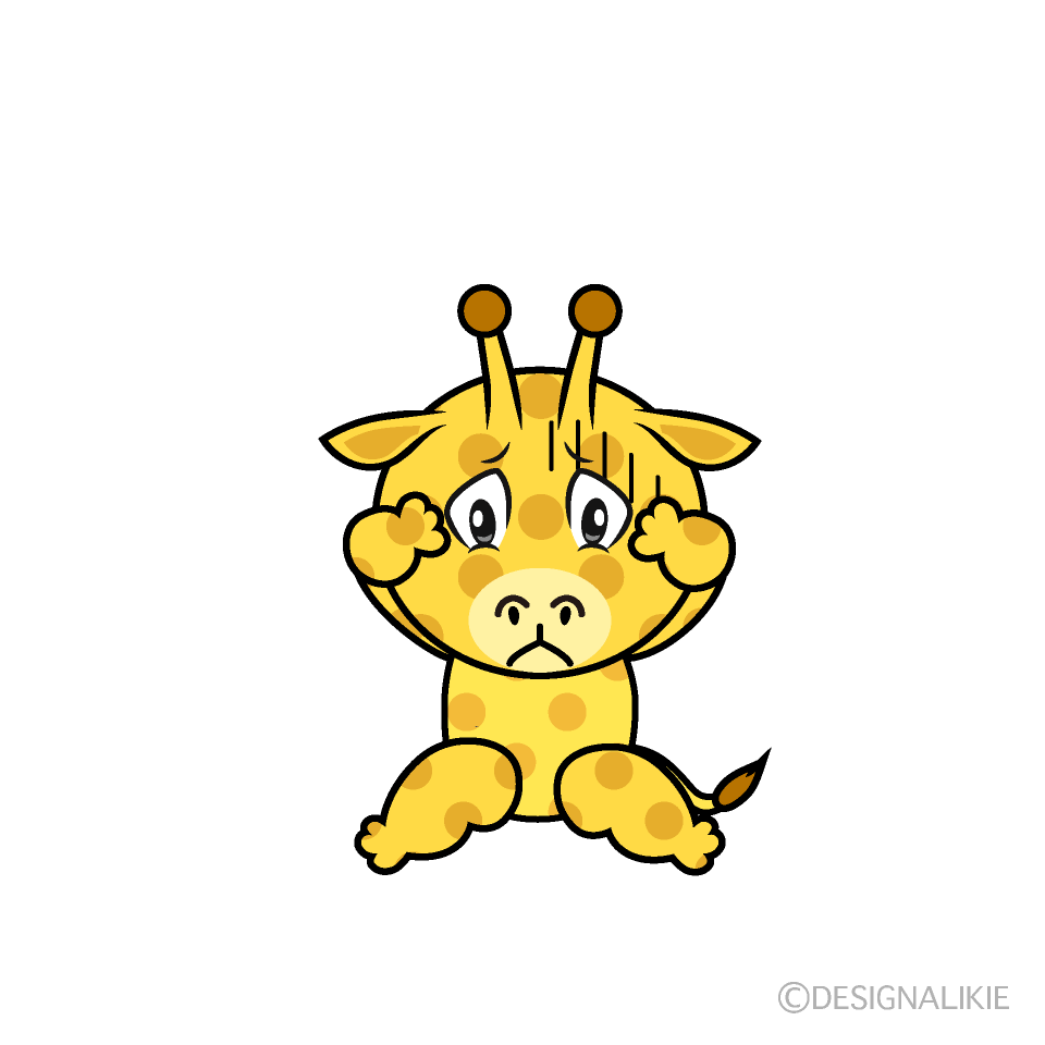Depressed Giraffe Cartoon Character Image