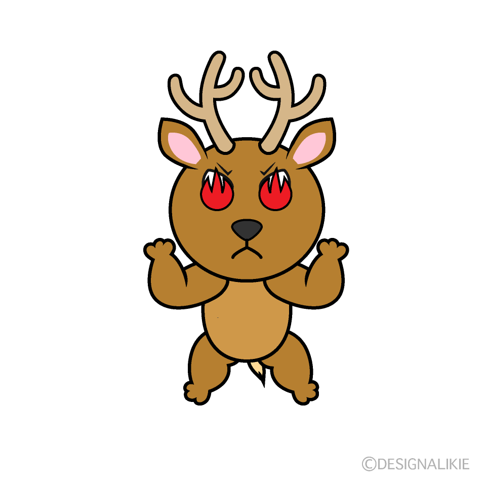 Enthusiastic Deer Cartoon Character Image