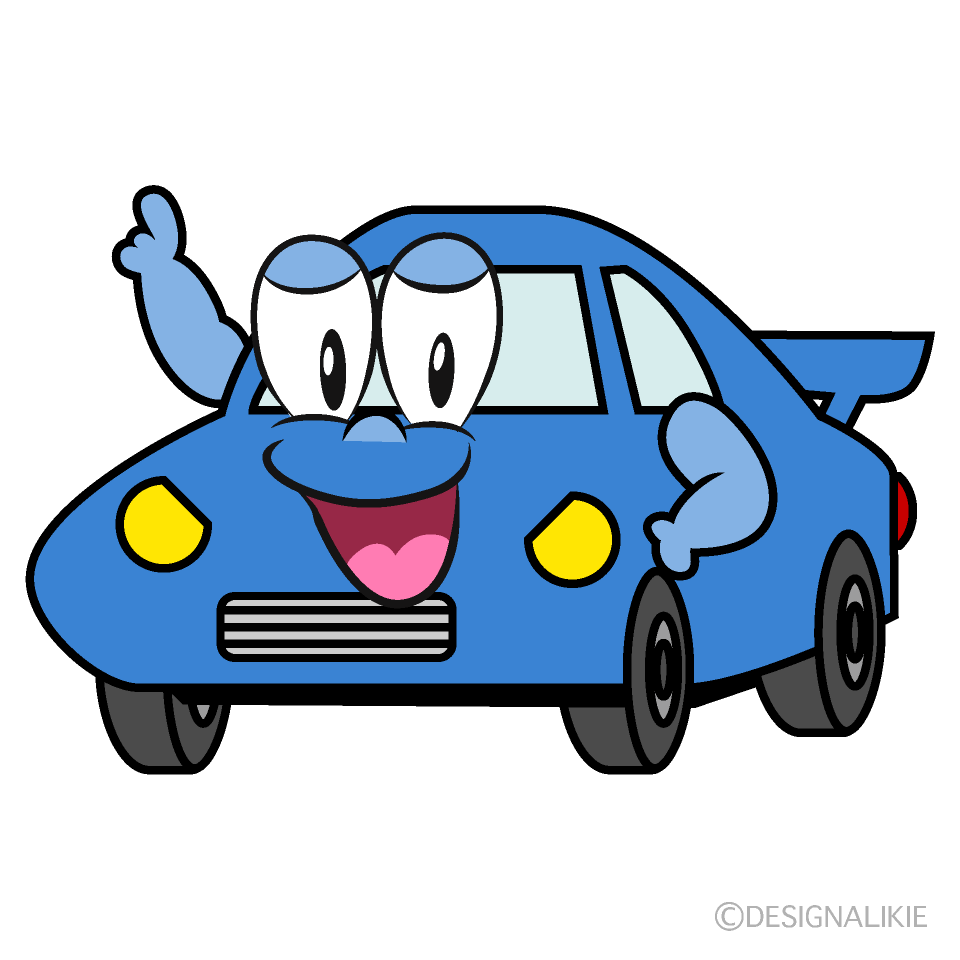 Posing Sports Car Cartoon Character Image