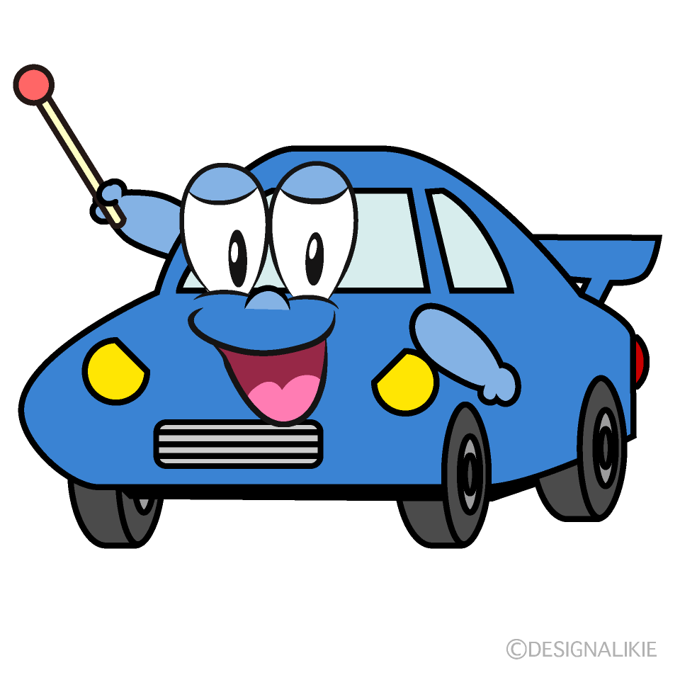 Speaking Sports Car Cartoon Character Image