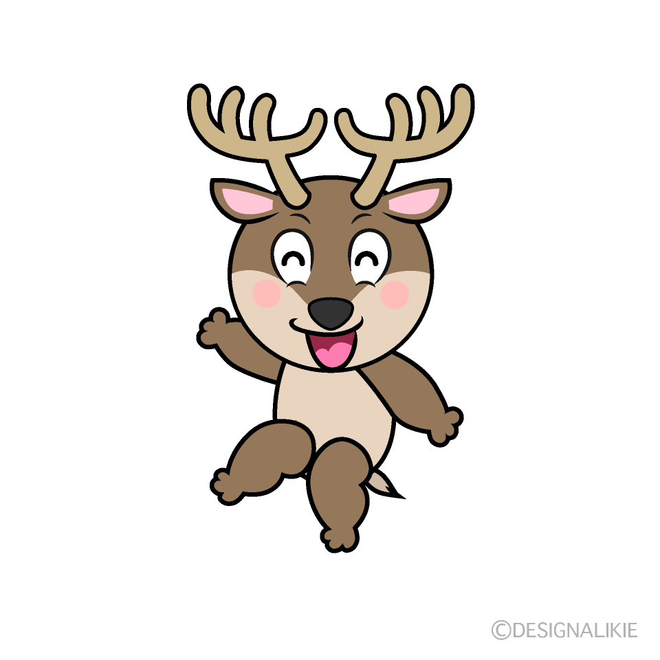 Smiling Reindeer Cartoon Character Image