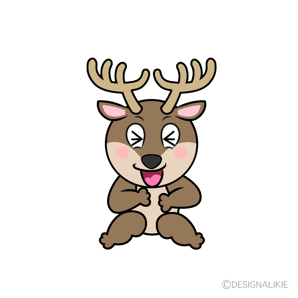Laughing Reindeer Cartoon Character Image