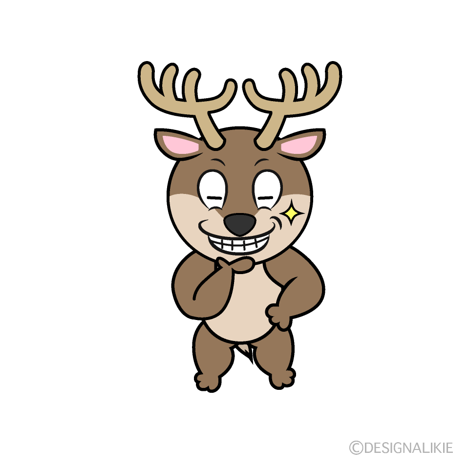 Grinning Reindeer Cartoon Character Image