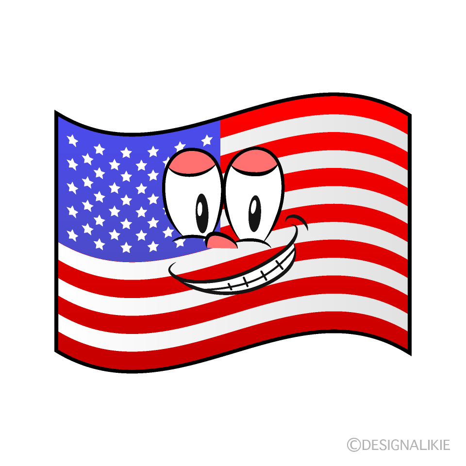 Bandera Americana Sonriente Animado