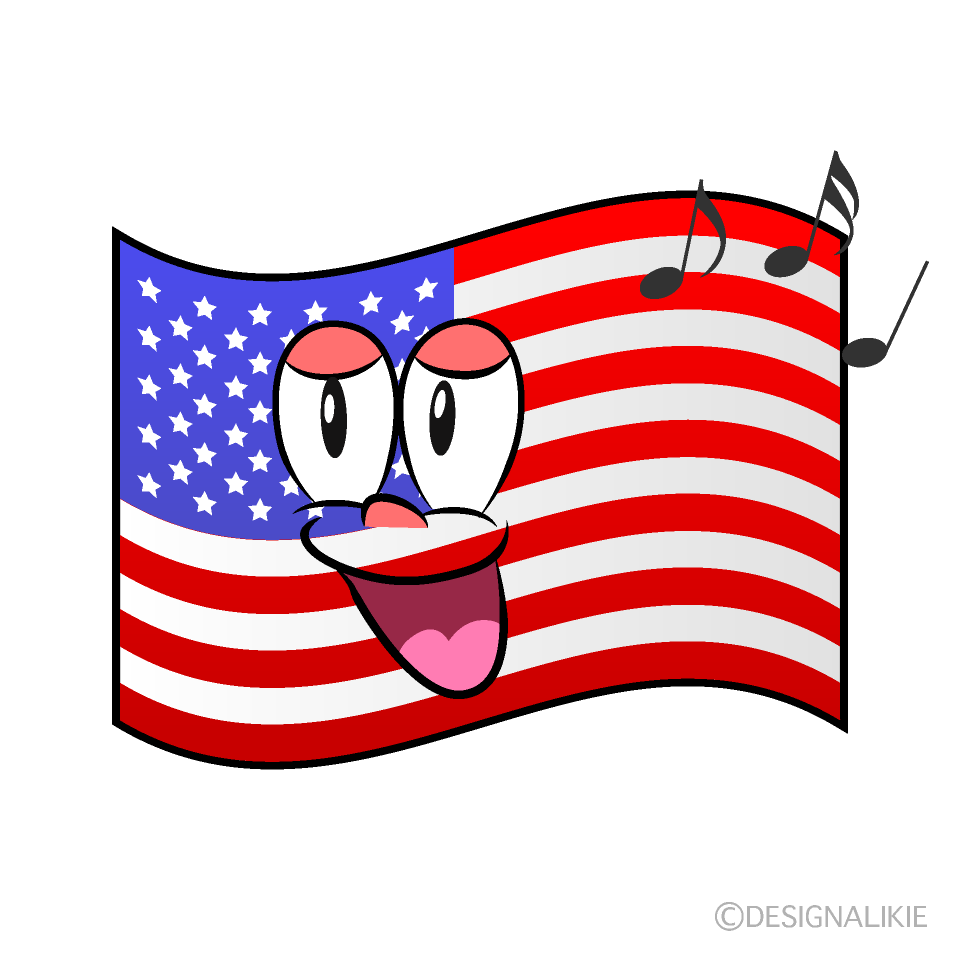 Bandera Americana Cantante Animado