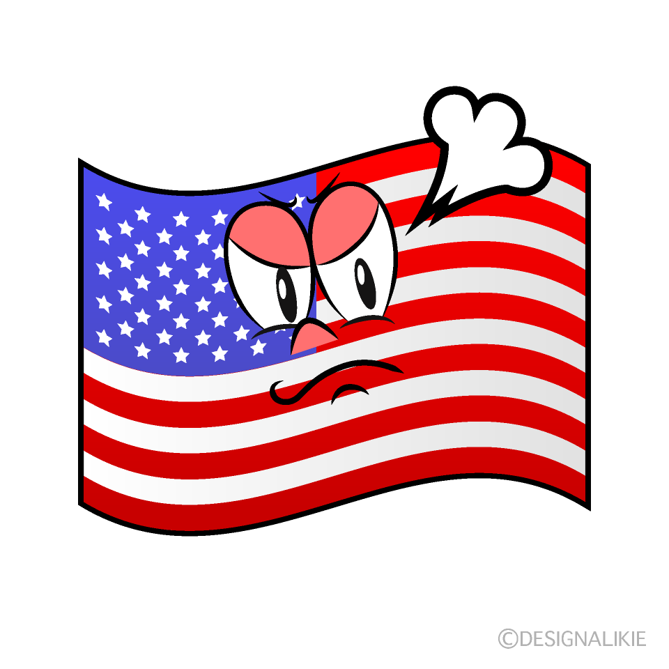Bandera Americana Enojada Animado