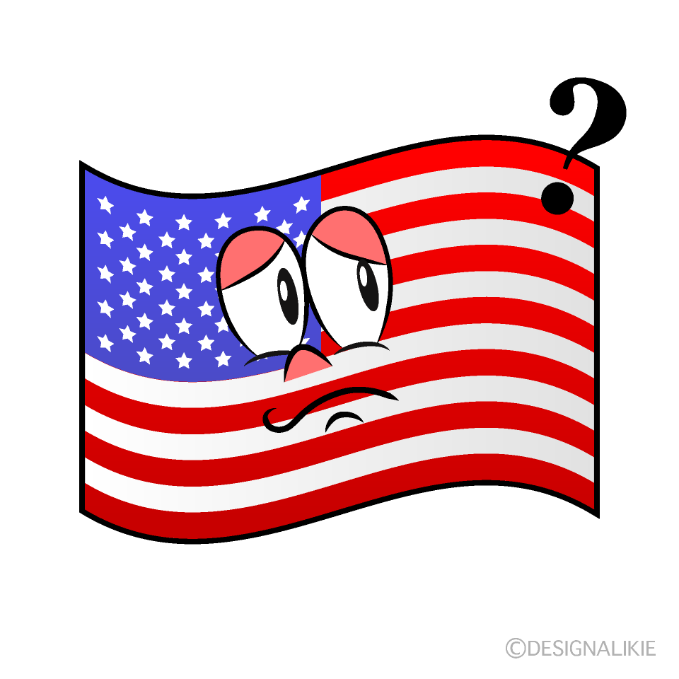 Bandera Americana Pensativa Animado