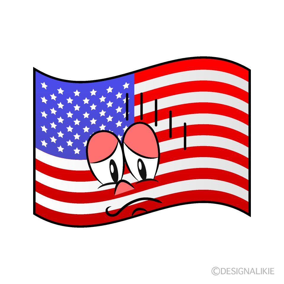 Bandera Americana Deprimida Animado