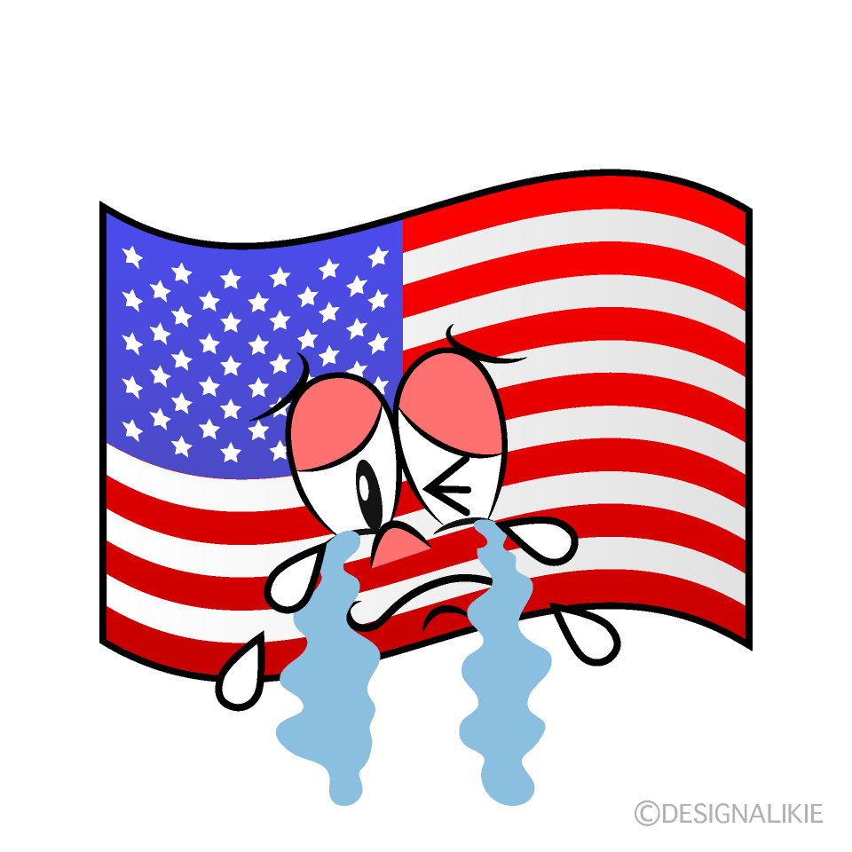 Bandera Americana Llorando Animado