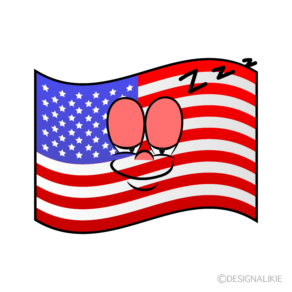Bandera Americana Durmiendo Animado