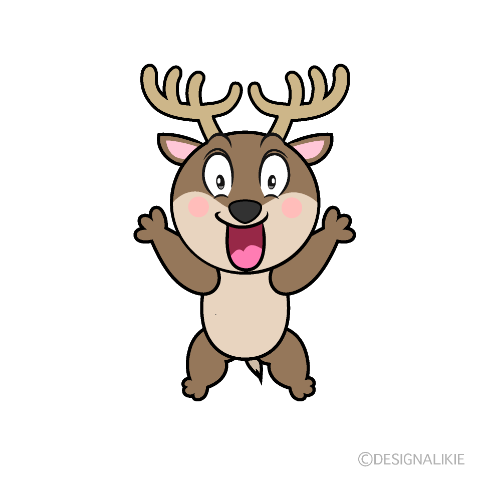 Surprised Reindeer Cartoon Character Image