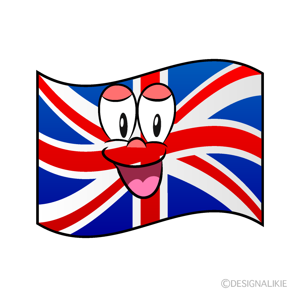 Bandera Británica Sonriente Animado