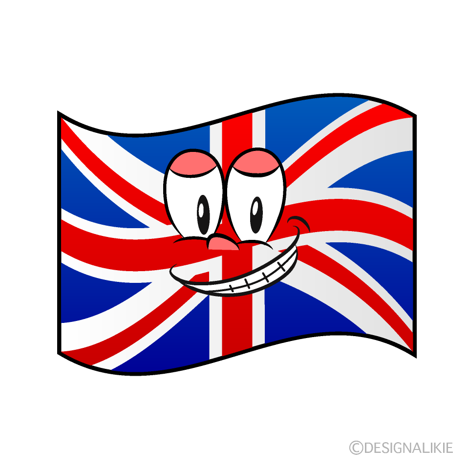 Bandera Británica Sonriente Animado
