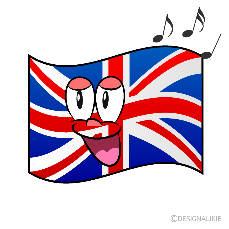 Bandera Británica Cantante Animado