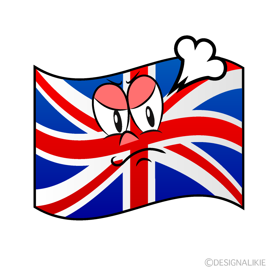 Bandera Británica Enojada Animado