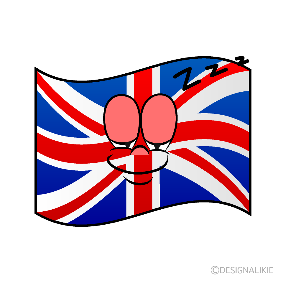 Bandera Británica Durmiendo Animado