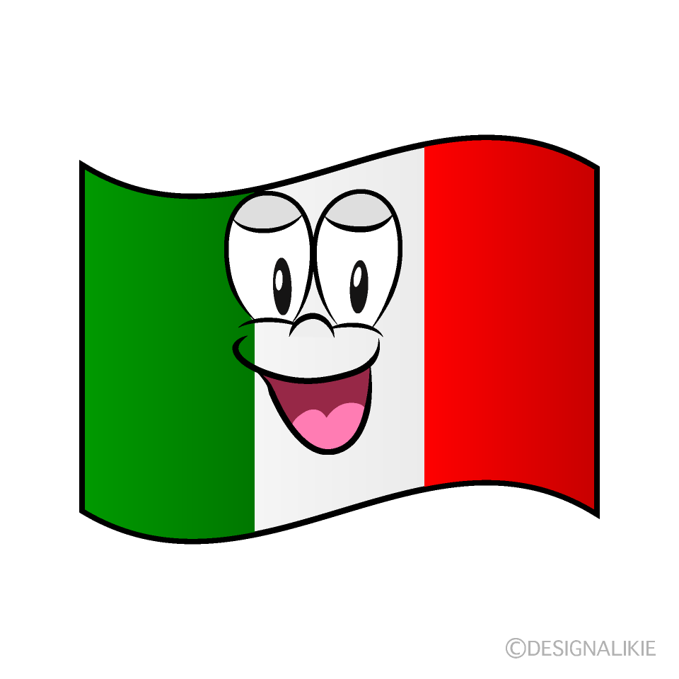 Bandera Italiana Sonriente Animado