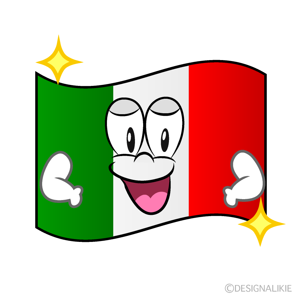 Bandera Italiana Brillante Animado