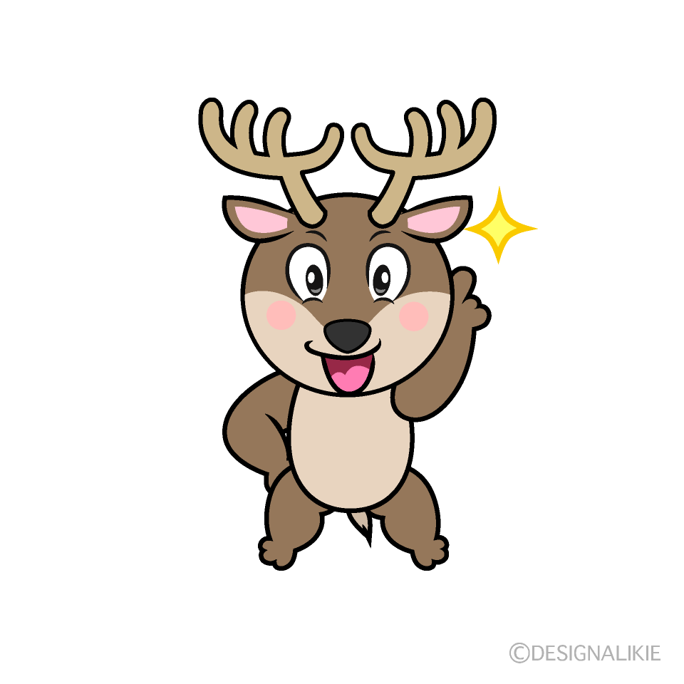 Posing Reindeer Cartoon Character Image
