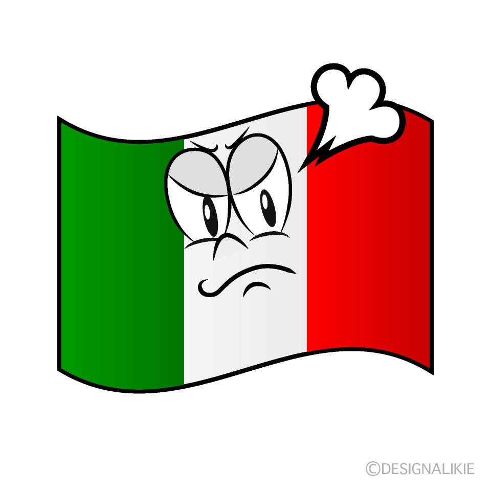 Bandera Italiana Enojada Animado