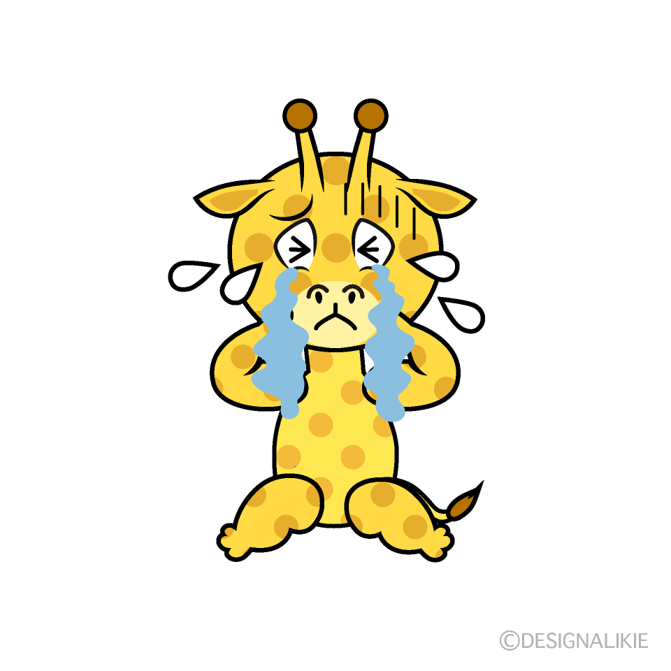 Crying Giraffe Cartoon Character Image