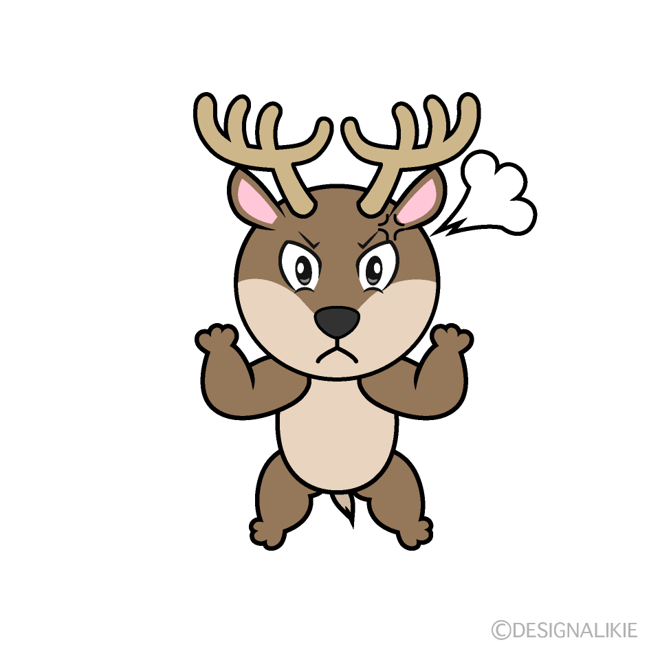 Angry Reindeer Cartoon Character Image