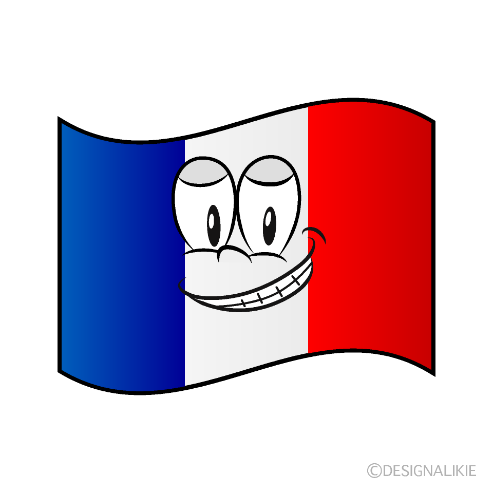 Bandera Francesa Sonriente Animado