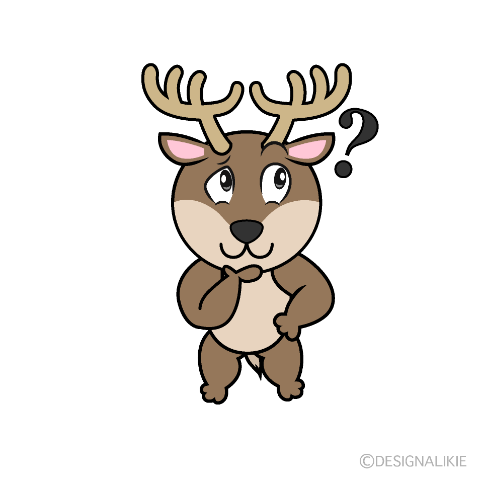 Thinking Reindeer Cartoon Character Image
