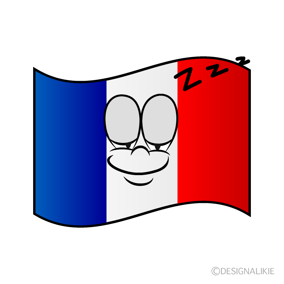 Sleeping French Flag Cartoon Character Image