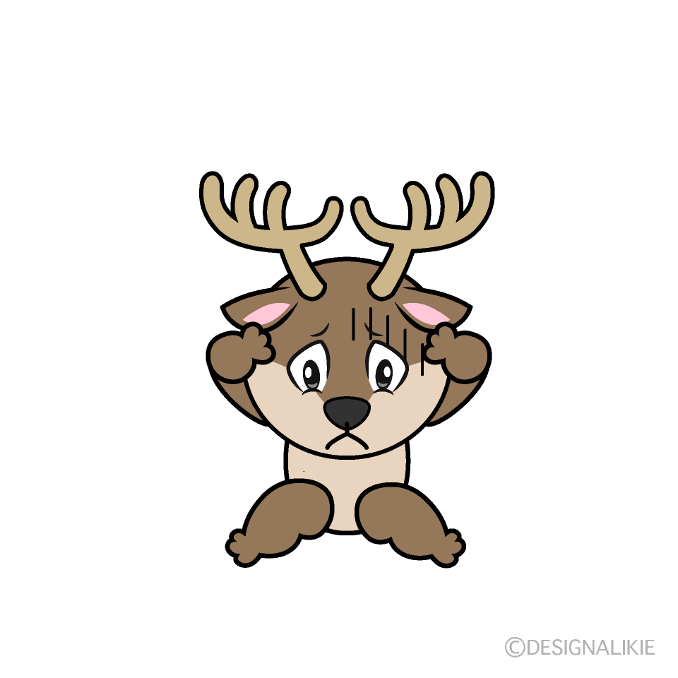 Depressed Reindeer Cartoon Character Image
