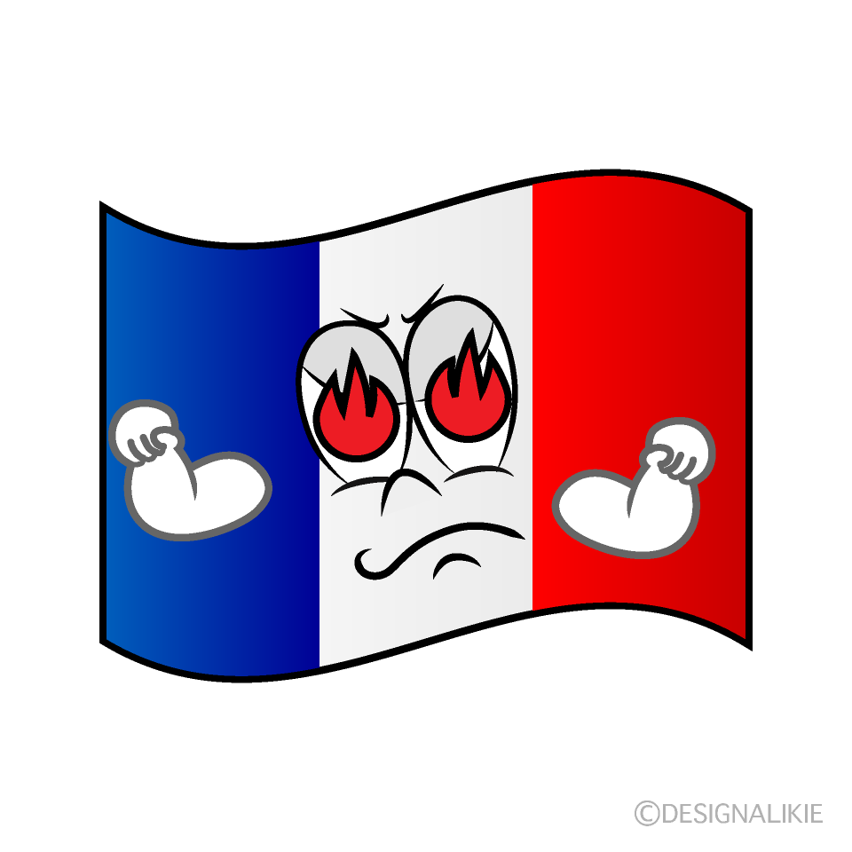 Bandera Francesa Entusiasmo Animado